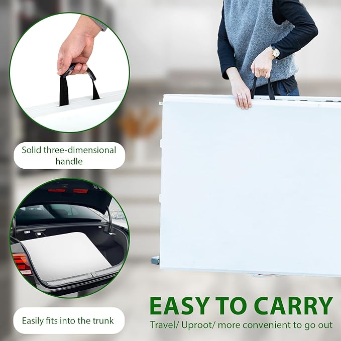 6 Foot Folding Table Small Table Multipurpose Indoor Outdoor Heavy Duty Camping Table Portable Picnic Table Fold-in-Half Utility Dining Table Lock for Picnic, Party, Camping,White-NeatNest