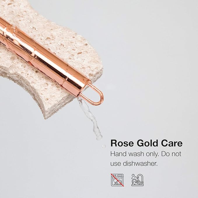 COOK WITH COLOR Kitchen Gadget Set Copper Plated Stainless Steel Utensils with Soft Touch Handles, Copper Pink, 7 Pieces-NeatNest