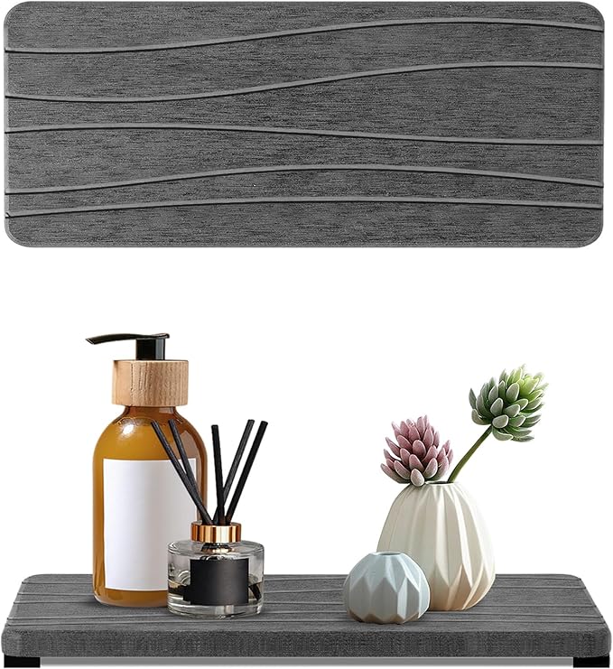 2PCS Water Absorbing Stone Tray, Fast Drying Stone Sink Tray, Water Absorbent Diatomite Trays, Stones Soap Trays, Diatomite Coasters for Kitchen Sink Bathroom Counter, Hand Soap Dish & Holders-NeatNest
