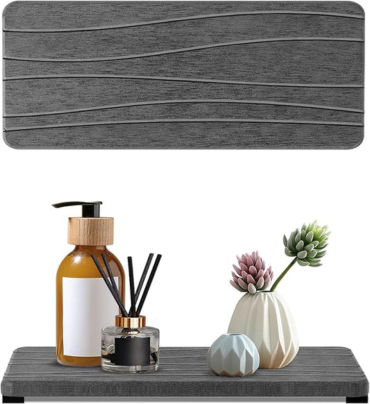 2PCS Water Absorbing Stone Tray, Fast Drying Stone Sink Tray, Water Absorbent Diatomite Trays, Stones Soap Trays, Diatomite Coasters for Kitchen Sink Bathroom Counter, Hand Soap Dish & Holders-NeatNest