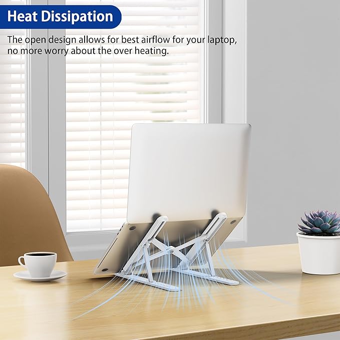 BESIGN LS01 Pro Ergonomic Laptop Stand, Plastic Laptop Riser, Portable and Adjustable Notebook Computer Holder Compatible with 10-15.6" Laptops (White)-NeatNest