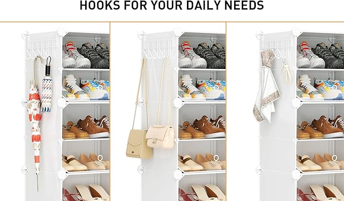 Shoe Storage,8 Tier Shoe Rack Organizer for Closet Shoe Cabinet with Door Shoe Shelves for Closet,Entryway,Hallway,Bedroom-NeatNest