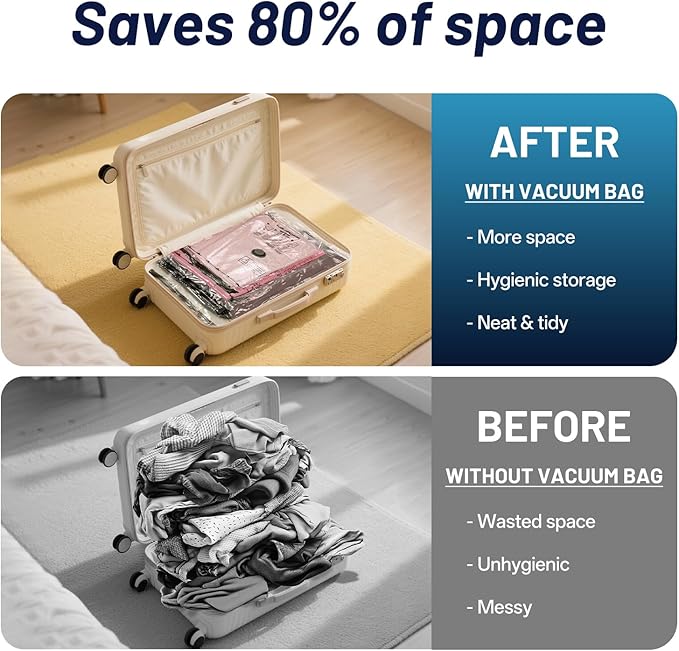 Combo 16 Pack Travel Vacuum Bags for Luggage with Portable Electric Pump,Vacuum Seal Bags for Clothing,Packing Cubes Compression,Cruise Ship and Travel Essentials-NeatNest