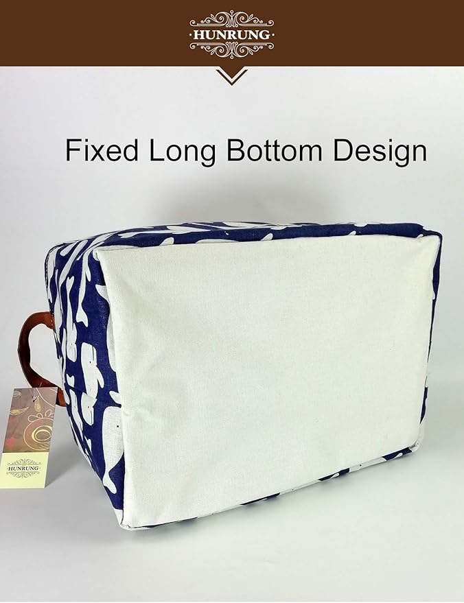 HUNRUNG Rectangle Storage Basket Cute Canvas Organizer Bin for Pet/Children Toys, Books, Clothes Perfect for Rooms/Playroom(whale)