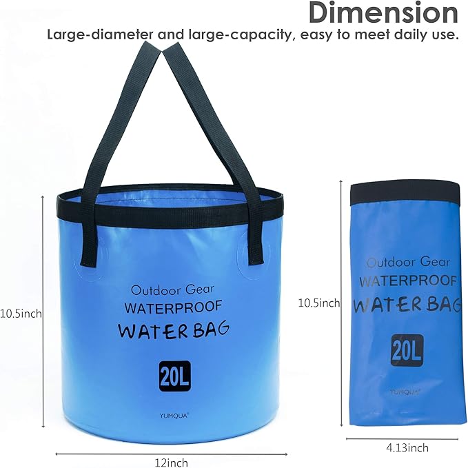 Collapsible Bucket 5 Gallon, Multifunctional Portable Folding Bucket Water Container Wash Basin for Camping Fishing Hiking Traveling Backpacking Outdoor Survival Gardening Car Washing-NeatNest