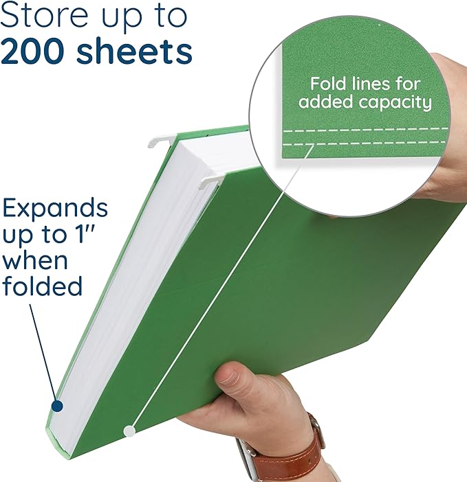 Blue Summit Supplies Hanging File Folders, 25 Reinforced Hang Folders, Designed for Home and Office Color Coded File Organization, Letter Size, Green, 25 Pack-NeatNest