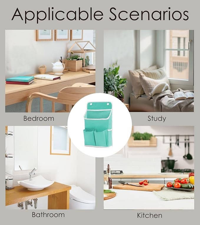 Hanging Basket for Organizing, Wall Organizer with Pockets and Over The Door Organizer，Can for Home, Closet, Office and Camper (2 Green)-NeatNest