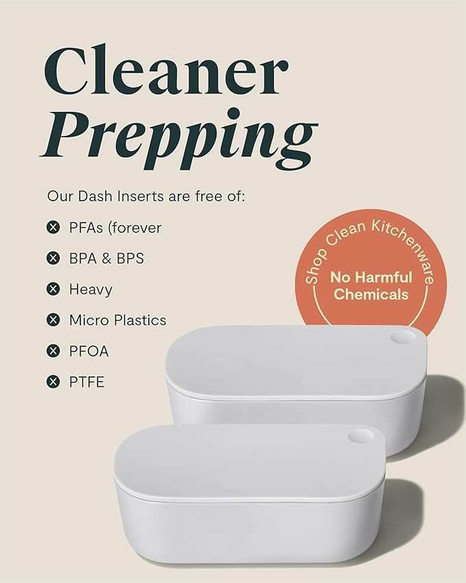 Caraway 2pc Dash Inserts - Dash Ramekins w/Lid - Easy to Store, Non Toxic - Perfect for Sauces, Garnish, & Small Snack or Sides-NeatNest
