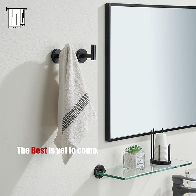 JQK Bathroom Towel Hook Oil Rubbed Bronze, 304 Stainless Steel 0.8mm Coat Robe Clothes Hook for Bathroom Kitchen Garage Wall Mounted (Pack of 4), TH100-ORB-P4-NeatNest