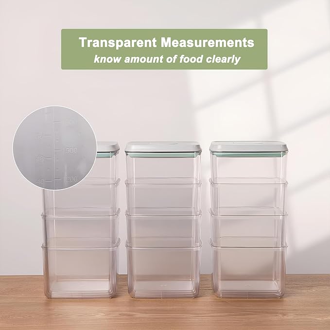 Airtight Food Storage Containers with Lids Pop Up Containers Pasta Organizer for Kitchen Pantry Cereal Snack Flour Sugar Coffee (3pc 1200ml / 1.26qt)-NeatNest