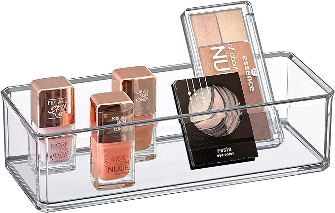 Amazing Abby - Glamour - Acrylic 1-Compartment Makeup Organizer, Transparent Plastic Lipstick Holder, Perfect Bathroom Vanity Storage Solution for Lipsticks, Nail Polishes, and More-NeatNest