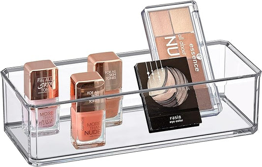 Amazing Abby - Glamour - Acrylic 1-Compartment Makeup Organizer, Transparent Plastic Lipstick Holder, Perfect Bathroom Vanity Storage Solution for Lipsticks, Nail Polishes, and More-NeatNest
