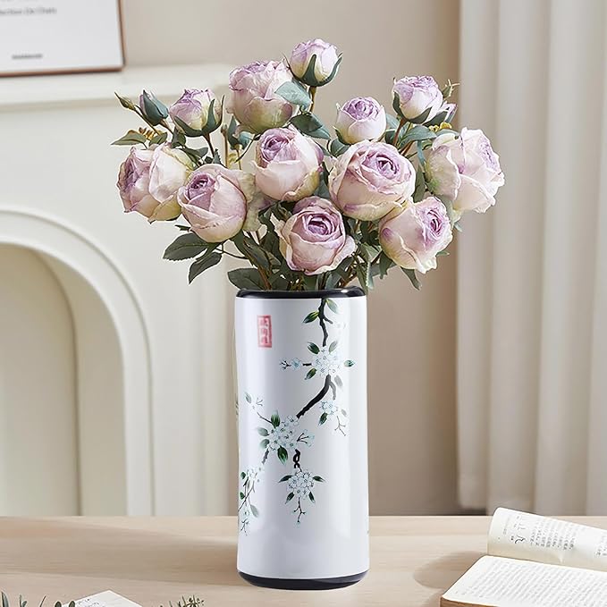 Ceramic Umbrella Stand Living Room Floor-Standing Freestanding Cane Chinese Umbrella Stand Multifunctional Painted Porcelain Vintage Ceramics Flower Vases for Home Office Entrance Indoor(D)-NeatNest