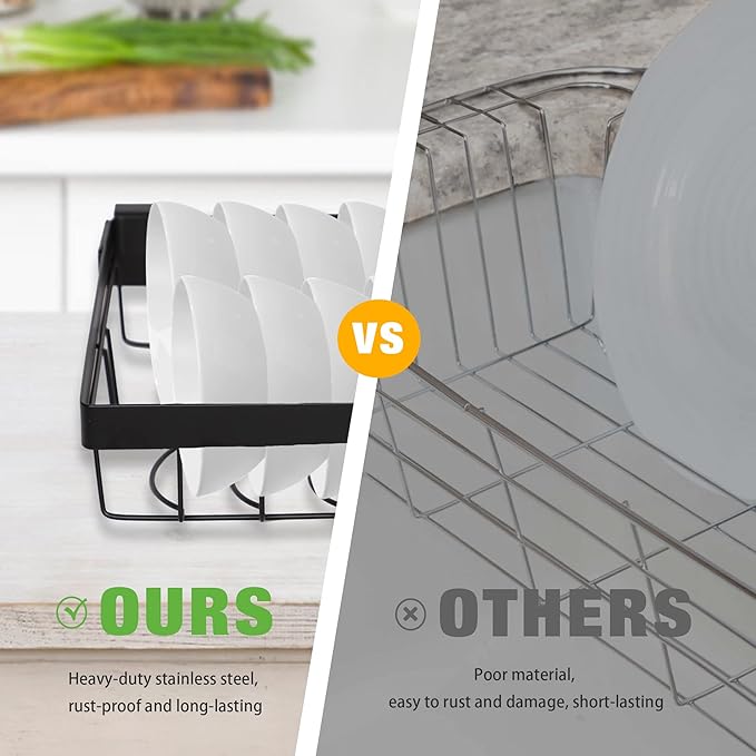 Over Sink Dish Drying Rack, 2 Tier Dish Drying Rack for 33.4", Versatile Dish Drainer Rack, Utensils Holder Kitchen Counter Storage Organizer, Countertop Space Saver, Stainless Steel