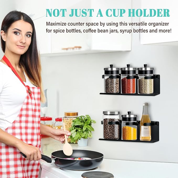2Pcs Magnetic Water Bottle Organizer for Stanley 30 40 oz Tumbler and Lid Magnetic Cup Holder Heavy Duty Tumbler Storage Organizer Drink Accessories Kitchen Cup Storage Rack for Fridge Cabinets Gifts-NeatNest