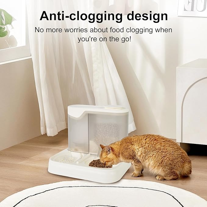 Gravity Pet Feeder and Water Dispenser Set, Automatic Dog Feeder and Dog Water Dispenser for Dogs Cats Pets Animals Large Capacity (White)-NeatNest