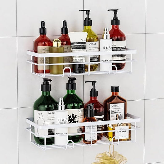 Uamector Shower Caddy Organizer Rustproof - Bathroom Shelves Rack for Home Decor & Storage - Adhesive Wall Shampoo Holders for Inside - Bath Tub Organization