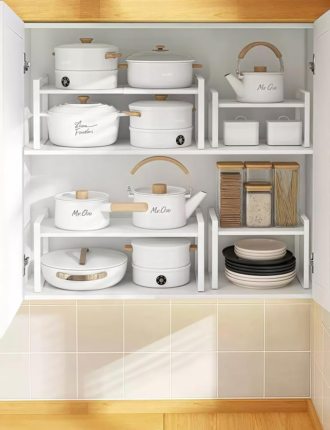 2-Pack Expandable Shelf Organizer for Kitchen Countertop, kitchen organizers and storage，under sink expandable shelf organizer-NeatNest