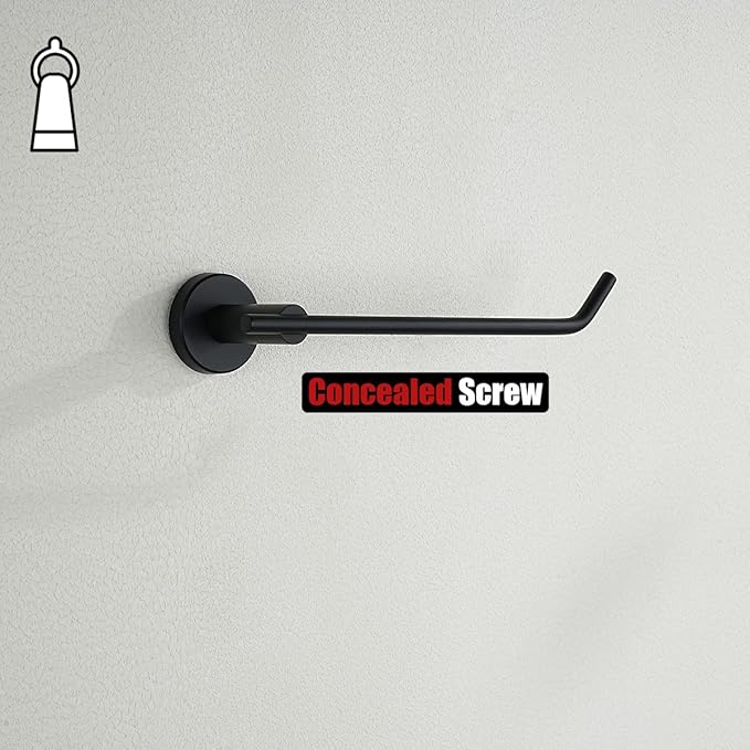 JQK Black Hand Towel Holder, Stainless Steel Towel Bar for Bathroom, 9 Inch Necklace Holder Matte Black Wall Mount, TR100-PB