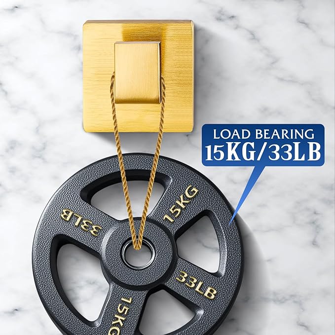 Brushed Gold Towel Hooks for Bathrooms, Heavy Duty Wall Mounted Stainless Steel Modern Hook, 4 Pack – Ideal for Hanging Towels, Robes, Coats, in Kitchen, Bedroom, Bathroom, or Hotel-NeatNest