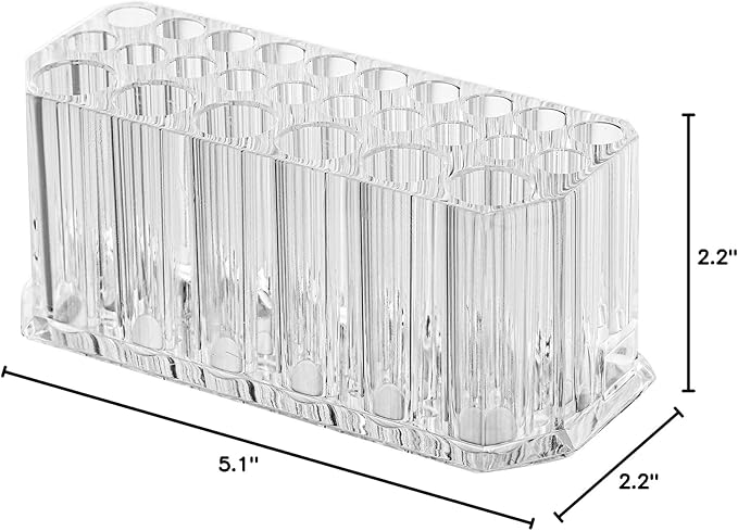 Foraineam 3 Pack Acrylic Eyeliner Lip Liner Holder Organizer, 26 Slots Makeup Brush Pencil Organization Container, Clear Cosmetic Storage Display Holder-NeatNest