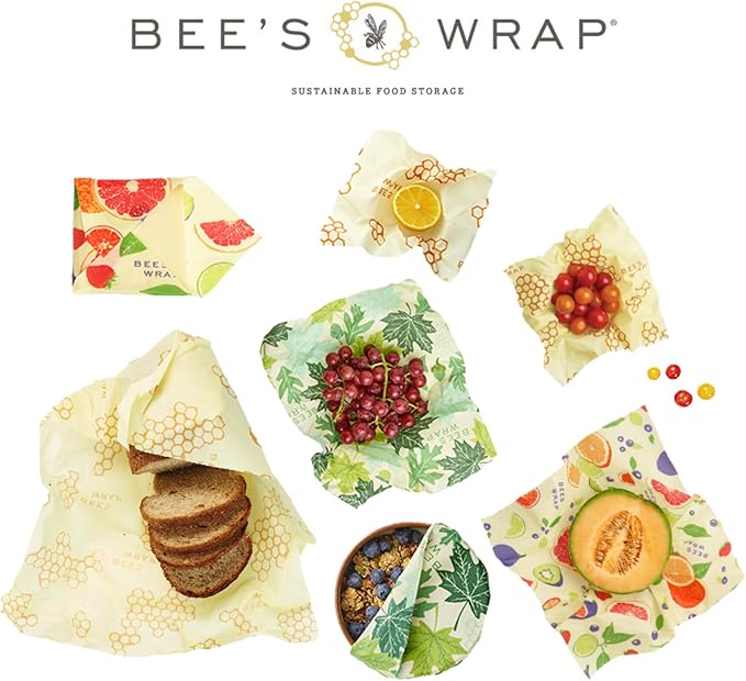 Bee's Wrap Beeswax Wraps for Food - Assorted 7 Pack (2S, 2M, 2L, & 1 Bread) Made in USA Reusable & Organic Food Wraps & Bowl Covers - Eco-Friendly Alternative to Aluminum Foil & Plastic Wrap-NeatNest