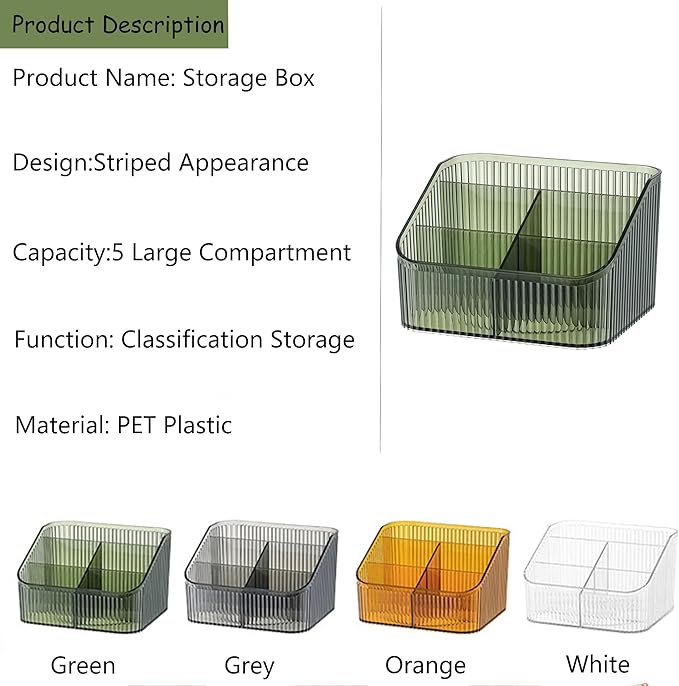 Makeup Organizer Cosmetics Storage Box, Large Capacity Make Up Brush Holder Organizer Vanity Accessories, Bathroom Countertops, Desk Storage Container, Cosmetic Display cases(Green-L)-NeatNest
