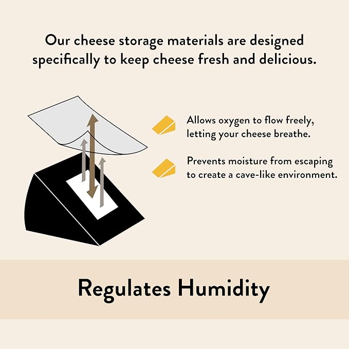 Formaticum - 60-Pack Cheese Storage Bags - 6.25 x 11 Wax Paper Bags to Keep Cheese or Charcuterie Fresh - Professional Grade Cheese Paper for Wrapping Cheese - Porous Brown Paper Bags From France