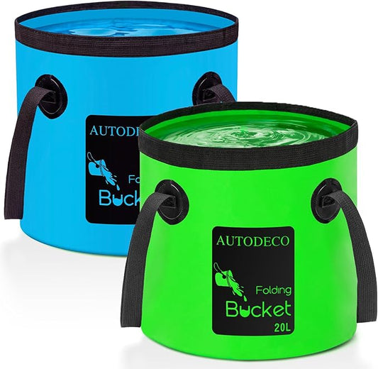 AUTODECO 20L Collapsible Bucket 5 Gallon Water Container Folding Water Bucket with Handle Portable Wash Basin-NeatNest