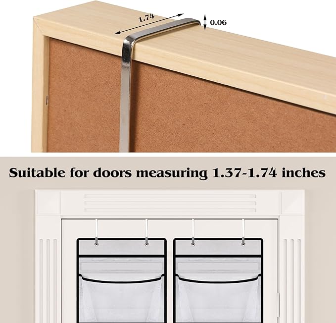Hanging Shelves Over the Door Organizer Storage for Closet with 5 Mesh Pockets Organizers, Days of the Week Clothes Organizer for Bathroom Bedroom, 2 Pack-NeatNest