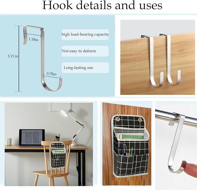 Hanging Basket for Organizing, Wall Organizer with Pockets and Over The Door Organizer，Can for Home, Closet, Office and Camper (Black Grid2)-NeatNest