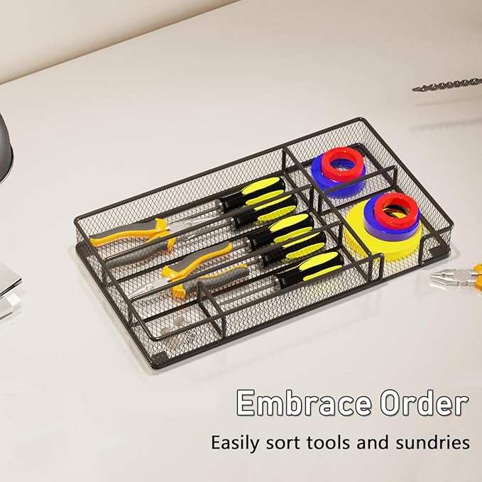 Desk Drawer Organizer Tray, Office Drawer Organizer, Workspace Organizers, Suitable for Tools, Pencils, Office Supplies Storage (Black)-NeatNest