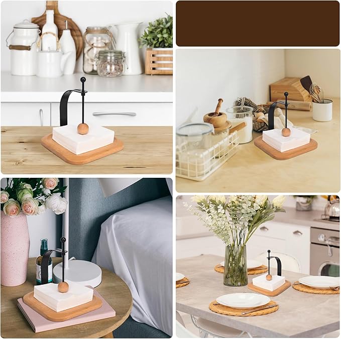 Beechwood Napkin Holder, Elegant Wood Square for Table Dispenser with Weighted Arm, Perfect for Kitchen, Office, Restaurant,Home Décor, Cafe & Outdoor Use, Warming Gift.-NeatNest