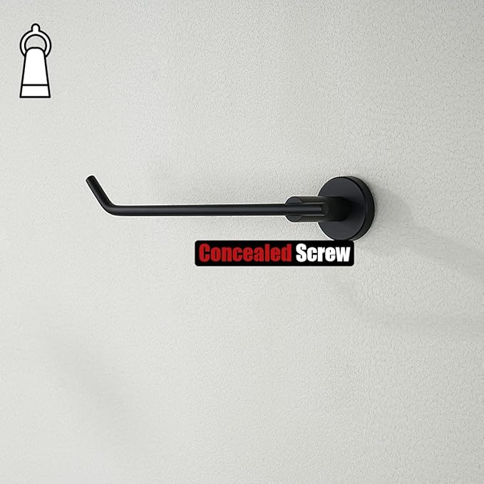 JQK Black Hand Towel Bar, Stainless Steel Towel Ring for Bathroom, 9 Inch Necklace Holder Matte Black Wall Mount Left Hand, TR101-PB