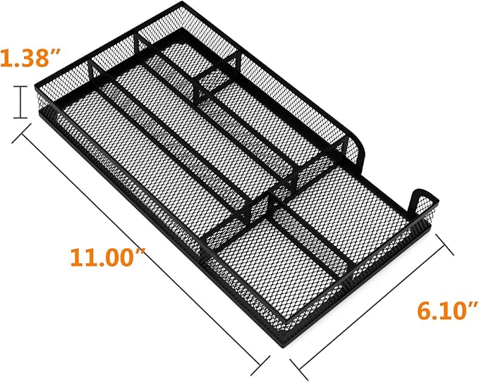 Desk Drawer Organizer, Metal Mesh Dividers Organizer (Blak-2P, Small)-NeatNest
