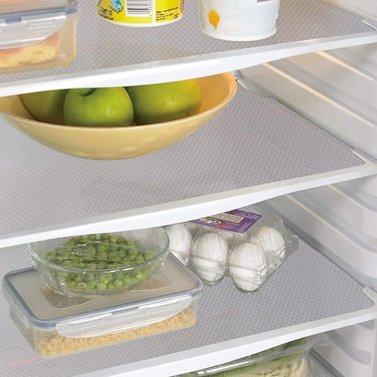 7PCS Shelf Mats Refrigerator Liners Washable Refrigerator Pads Fridge Mats Drawer Placemats Home Kitchen Gadgets Accessories Organization for Top Freezer(White)-NeatNest
