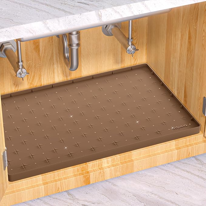 Sdpeia Under Sink Mat for [22" x 14"] Cabinet, Upgraded Silicone Waterproof Mat Kitchen Cabinet Liner Cabinet Protector Kitchen Organizers and Storage-NeatNest