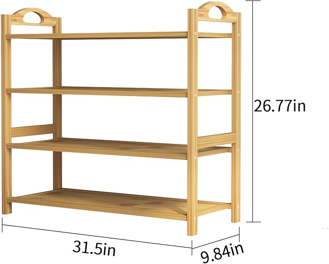 UDEAR Bamboo Shoe Rack 4-Tier Shoe Storage Organizer Entryway Shoe Shelf-NeatNest