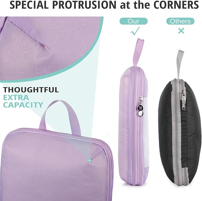 Expandable Compression Packing Cubes for Suitcases,6 Set Lightweight Compressible Travel Packing Organizer for Carry on Suitcase,Organizer Bags Set as Travel Essentials for Women-NeatNest