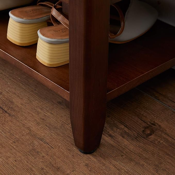 XKZG Storage Bench Wooden Shoe Rack Bench Rustic Solid Wood Entryway Bench (Brown,23.6")-NeatNest