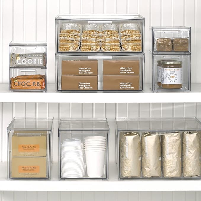 Clarity Pantry Stacking Drawer 8 x 6 x 4 M8 (Pack of 8) - Clear-NeatNest