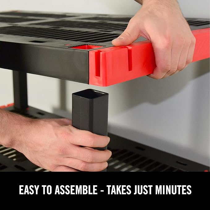 CX Craftsman, 4-Tier Highly Durable Storage Rack, 200lbs/shelf, (55”H x 40”W x 24”D), Interlocking Shelving Unit and Weather-Resistant Design, American Made Garage Shelf-NeatNest