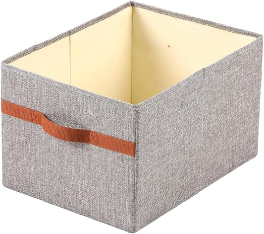 ALYER Collapsible Fabric Storage Organizer with Handles,Shelf Bins Box Container for Bedroom Office Closet Babies Nursery Toys Books Clothes (Gray, 15.8" x 12" x 10")