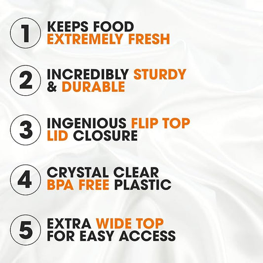 Cheer Collection Airtight Food Storage Containers, Kitchen Storage Containers for Pantry, Set of 7 Food Containers with Lids Airtight, Pantry Storage Containers & Organizers with Lids, Black-NeatNest