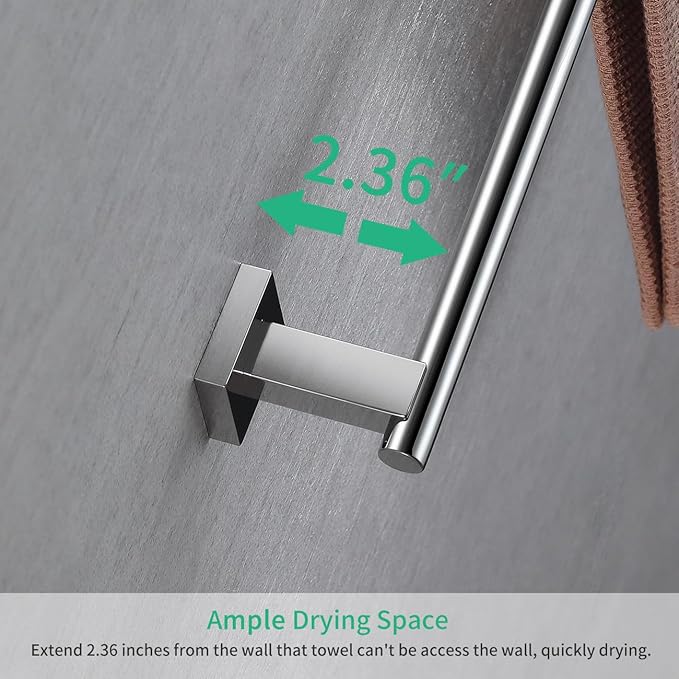 Miyili Bathroom Single Towel Bar 24-Inch Stainless Steel Towel Rack Bath Towel Hanger Wall Mount Polished Finish, A02C60A