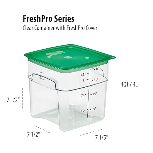 Cambro 4 QT (Quart) Food Storage Container with Lid (2 Pack) - FreshPro Series (Clear)-NeatNest