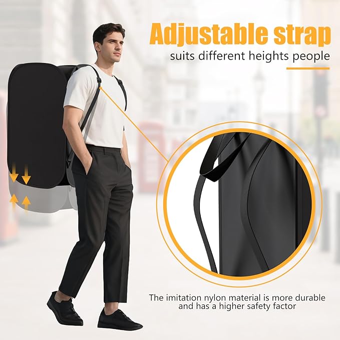 Collapsible Backpack Laundry Bag Made by Strong Polyester Oxford Cloth, 76L Heavy Duty Large Hamper with Adjustable Shoulder Strap, Foldable Basket with Mesh Pocket for College, Travel, Apartment-NeatNest