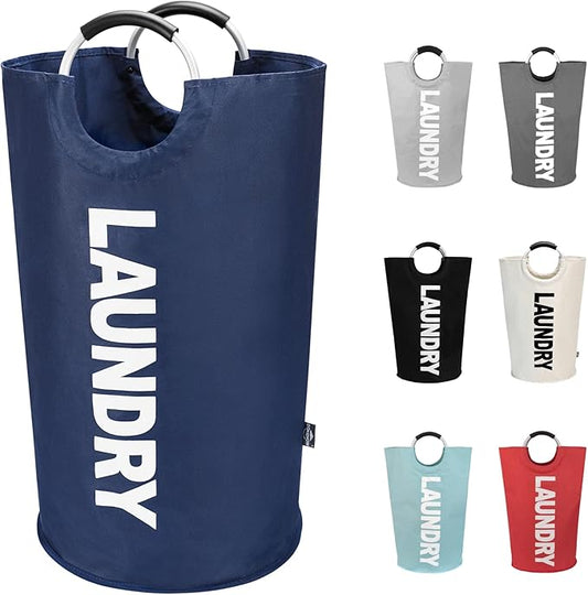 DOKEHOM 125L X-Large Collapsible Washing Laundry Basket Bag (7 Colors) for Bedroom, Fabric (Dark Blue, XL)-NeatNest
