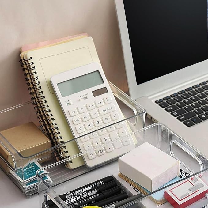 Clear Plastic Storage Bins, Pantry Organizers and Storage, Kitchen Organization and Storage Containers Bins for Organizing, Fridge, Freezer, Bathroom, Pantries, Medicine Cabinet Organizer Bin-NeatNest