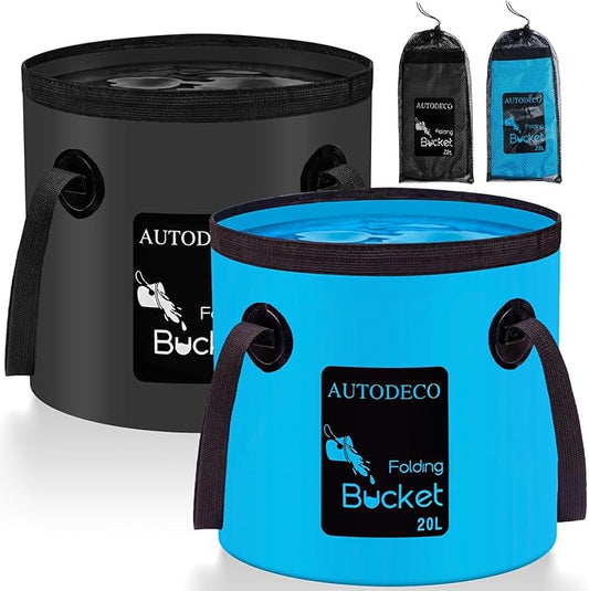 AUTODECO 5 Gallon Collapsible Bucket Water Container Portable Wash Basin for Fishing Camping Car Washing Hiking 20L-NeatNest